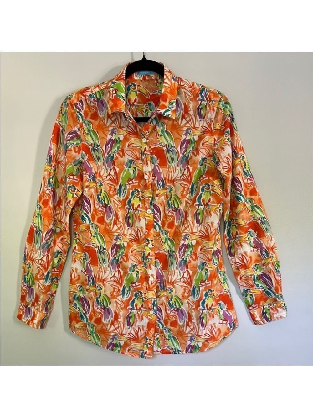 J. McLaughlin Toucan Print Button Down Shirt